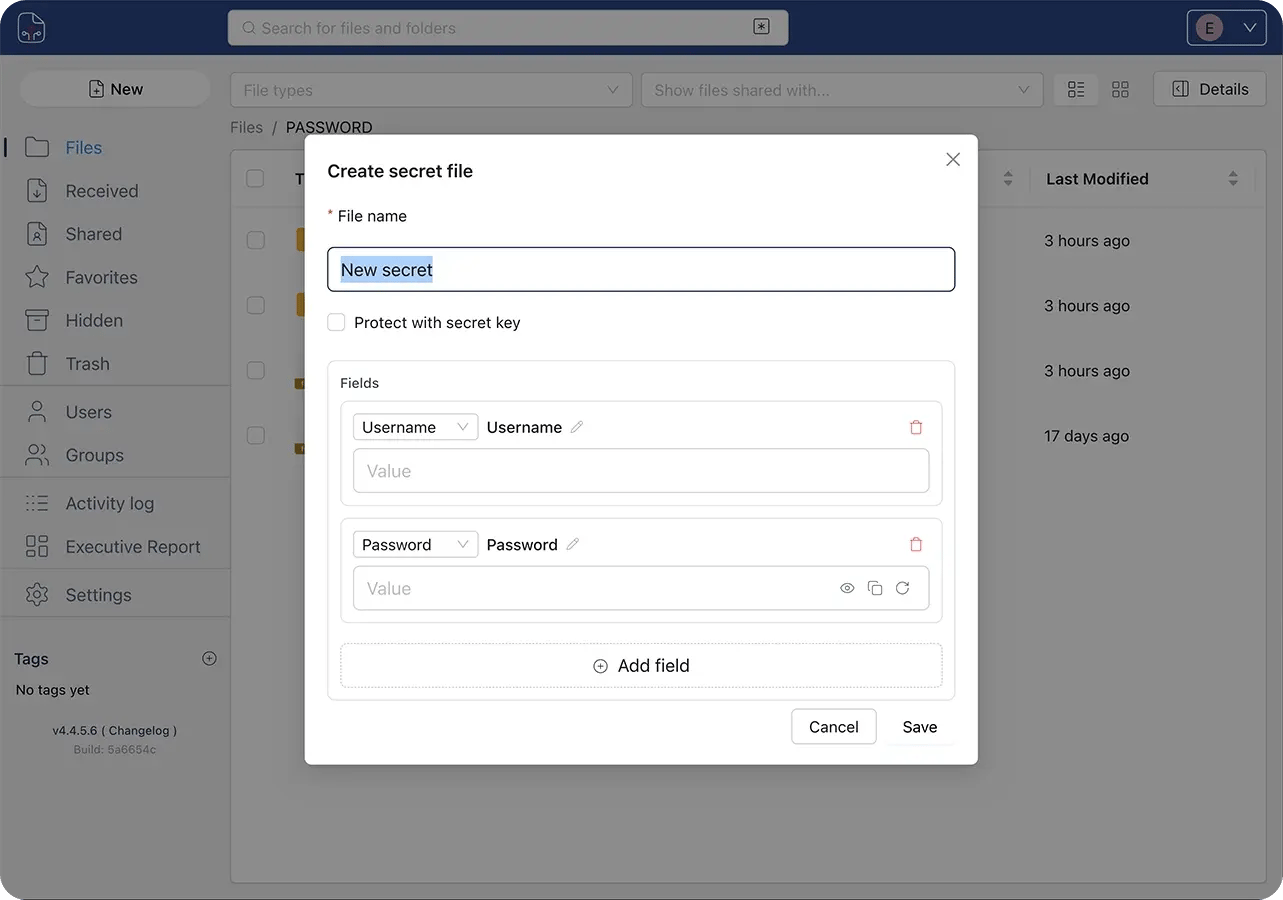 Screenshot SecretGrant